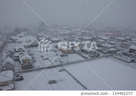 Town with snow Town with snow 134492257