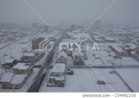 Town with snow 134492258
