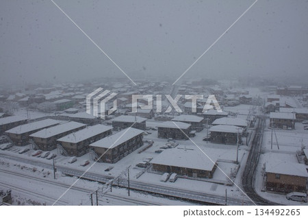 Town with snow 134492265