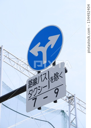 禁止非指定方向通行的限制標誌 道路標誌 交通規則 禁止非指定方向通行的限制標誌 道路標誌 交通規則 134492404