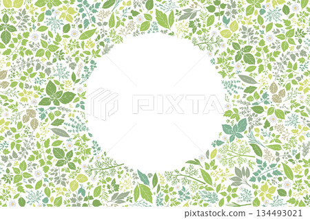 Herb pattern frame with circular margin Herb pattern frame with circular margin 134493021