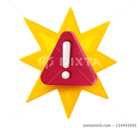 Red heart icon and yellow rays. 3d vector illustration Red heart icon and yellow rays. 3d vector illustration 134493091