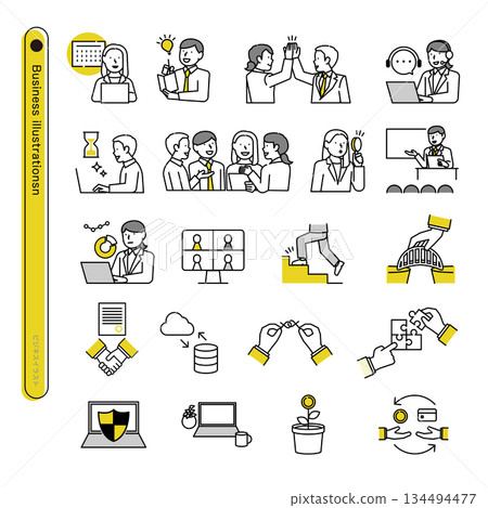business illustration set business illustration set 134494477