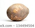 Fresh brown potato isolated on white background 134494504