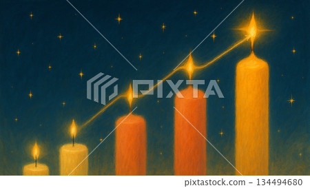 用燭光繪製的奇妙的增長圖 134494680