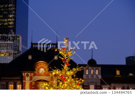 Beautiful winter illuminations around Tokyo Station and Marunouchi 134494765