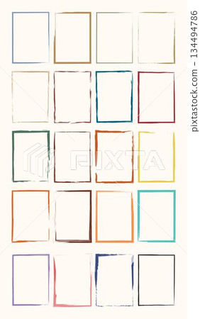 Grunge Vertical Vintage Frame Icon Decorative Rectangle Doodle Border Vector 134494786