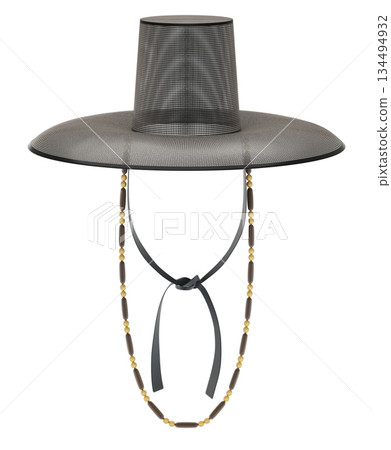 Traditional korean gat hat isolated on white background - 3d illustration Traditional korean gat hat isolated on white background - 3d illustration 134494932