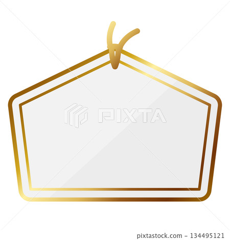 白色和金色的豪華燭台牌匾框架 134495121