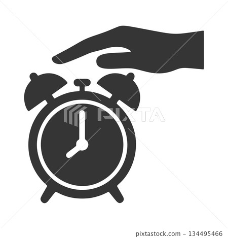 Alarm clock silhouette icon Alarm clock silhouette icon 134495466