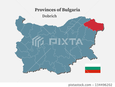 Vector map of Bulgaria - Dobrich Province Vector map of Bulgaria - Dobrich Province 134496202