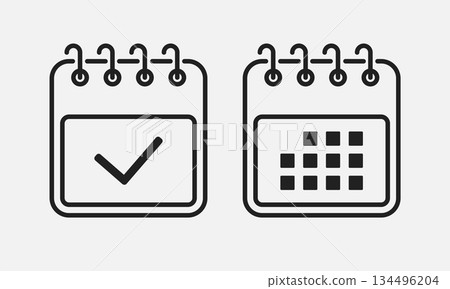 Set icons page calendar - done and schedule 134496204