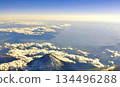 Mount Fuji seen from an airplane 134496288