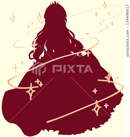 身著禮服的公主,夢幻般的形象,閃耀的身影 身著禮服的公主,夢幻般的形象,閃耀的身影 134496617
