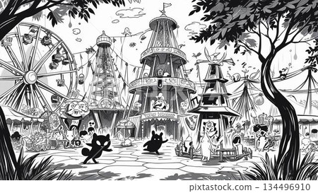 神秘的奇幻暗影遊樂園 134496910