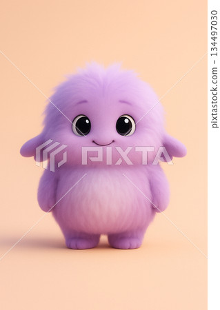 Purple fluffy character 134497030