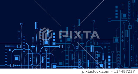 Engineering industry. New technologies. Artificial intelligence. Vector illustration. 134497237