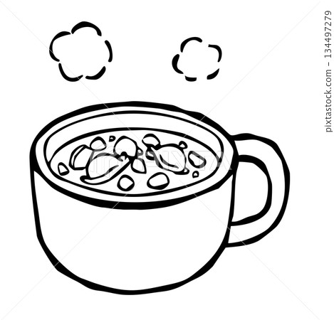 【線描圖】蛤蜊濃湯 【線描圖】蛤蜊濃湯 134497279