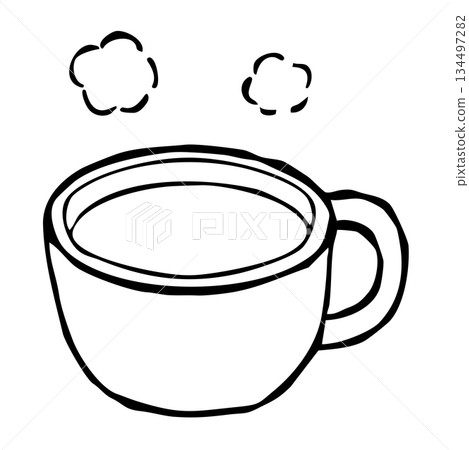 [Line drawing] Hot drinks 134497282