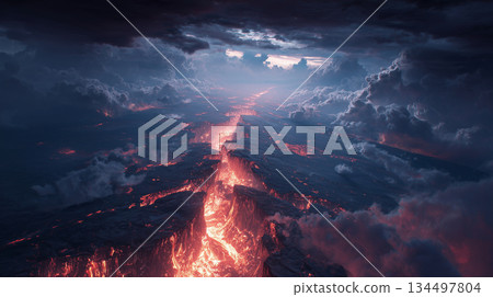 Cracks and lava 134497804