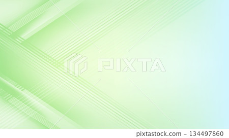 [Background material] Diagonal stripes and gradation, refreshing design of fresh green and light blue 134497860