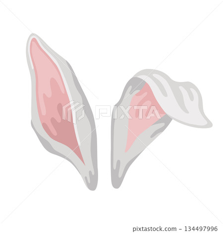 Hand-drawn Easter bunny ears decoration 134497996