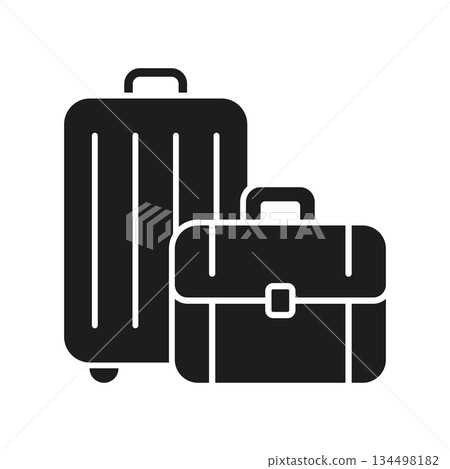 Suitcase And Briefcase Solid Icon. Travel, Business Trip, And Luggage Management Silhouette Symbol. Efficient Packing And Corporate Travel Preparation. Isolated Vector Illustration Suitcase And Briefcase Solid Icon. Travel, Business Trip, And Luggage Management Silhouette Symbol. Efficient Packing And Corporate Travel Preparation. Isolated Vector Illustration 134498182