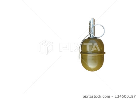 Combat hand grenade on a white background 134500187
