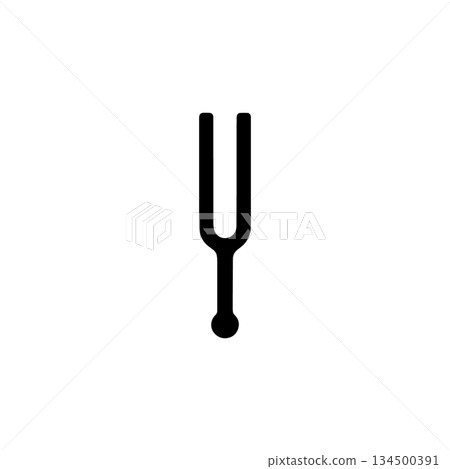 tuning fork silhouette icon pitch frequency music instrument sound vibration tool illustration tuning fork silhouette icon pitch frequency music instrument sound vibration tool illustration 134500391