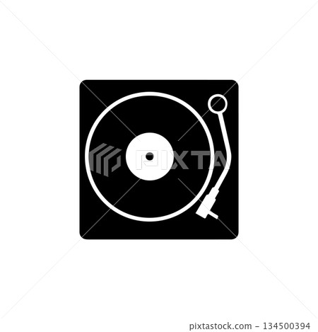 turntable silhouette vinyl record player dj music equipment isolated on white background turntable silhouette vinyl record player dj music equipment isolated on white background 134500394