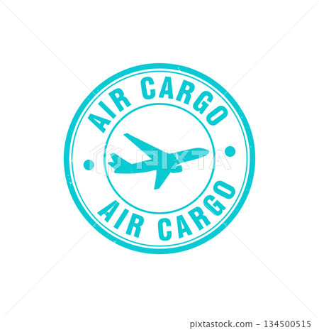Air cargo round stamp vector. Aviation delivery service label icon vector Air cargo round stamp vector. Aviation delivery service label icon vector 134500515
