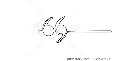 Quote marks divider line art vector. Continuous quotation symbol decorative separator illustration vector Quote marks divider line art vector. Continuous quotation symbol decorative separator illustration vector 134500573