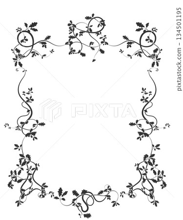 A frame for printing with oak tree branch vector A frame for printing with oak tree branch vector 134501195
