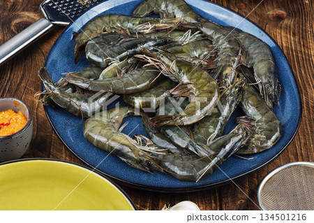 Whole raw langoustines. Whole raw langoustines. 134501216