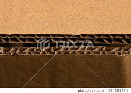 Side view of cardboard for boxes. 134501754