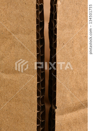 Side view of cardboard for boxes. 134501755