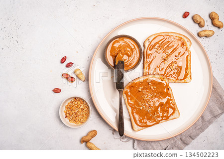Peanut butter sandwiches 134502223
