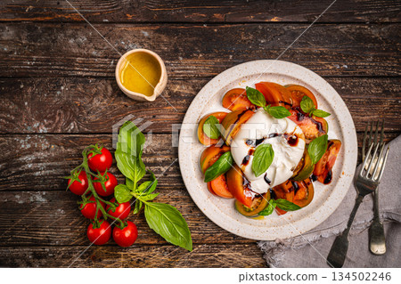 Caprese salad with burrata cheese Caprese salad with burrata cheese 134502246