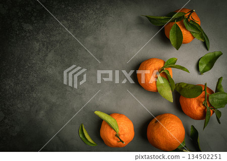 Fresh mandarin oranges fruit or tangerines 134502251