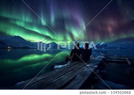 Couple Under the Northern Lights Couple Under the Northern Lights 134502668