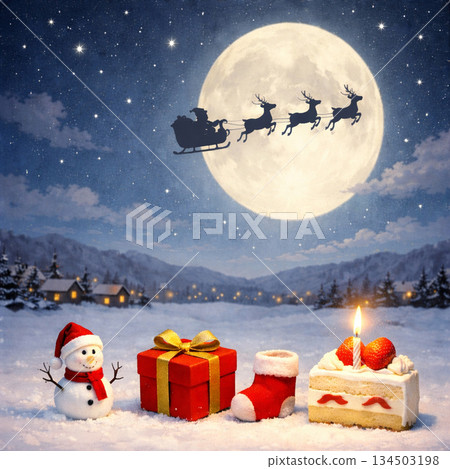 聖誕節在一個下雪的夜晚 134503198