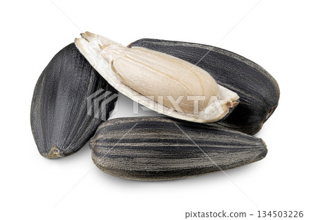 Sunflower seeds isolated on white background 134503226