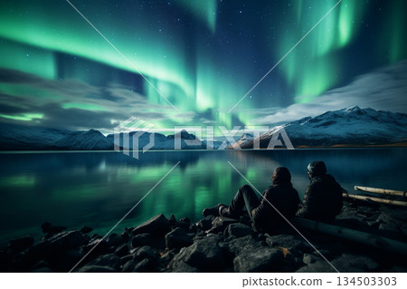 Serene Northern Lights Observation 134503303