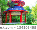 A Chinese pavilion in the End of the World Park. The authentic architecture with a roof 134503468