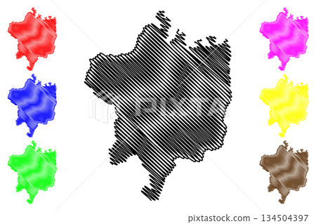 Tikamgarh district (Madhya Pradesh State, Sagar division, Republic of India) map vector illustration, scribble sketch Tikamgarh map Tikamgarh district (Madhya Pradesh State, Sagar division, Republic of India) map vector illustration, scribble sketch Tikamgarh map 134504397