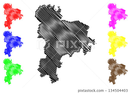 Tiruppur district (Tamil Nadu State, Republic of India) map vector illustration, scribble sketch Tiruppur map Tiruppur district (Tamil Nadu State, Republic of India) map vector illustration, scribble sketch Tiruppur map 134504403