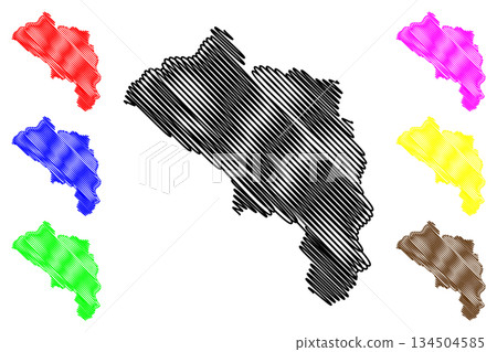 Upper Siang district (Arunachal Pradesh State, Republic of India) map vector illustration, scribble sketch Upper Siang map Upper Siang district (Arunachal Pradesh State, Republic of India) map vector illustration, scribble sketch Upper Siang map 134504585