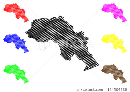 Upper Subansiri district (Arunachal Pradesh State, Republic of India) map vector illustration, scribble sketch Upper Subansiri map Upper Subansiri district (Arunachal Pradesh State, Republic of India) map vector illustration, scribble sketch Upper Subansiri map 134504586