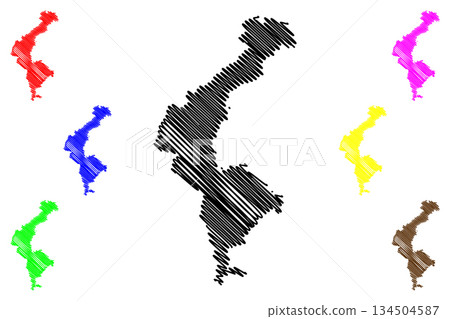 Uttar Dinajpur district (West Bengal State, Republic of India) map vector illustration, scribble sketch Uttar Dinajpur map Uttar Dinajpur district (West Bengal State, Republic of India) map vector illustration, scribble sketch Uttar Dinajpur map 134504587