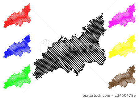 Washim district (Maharashtra State, Amravati Division, Republic of India) map vector illustration, scribble sketch Washim map Washim district (Maharashtra State, Amravati Division, Republic of India) map vector illustration, scribble sketch Washim map 134504789